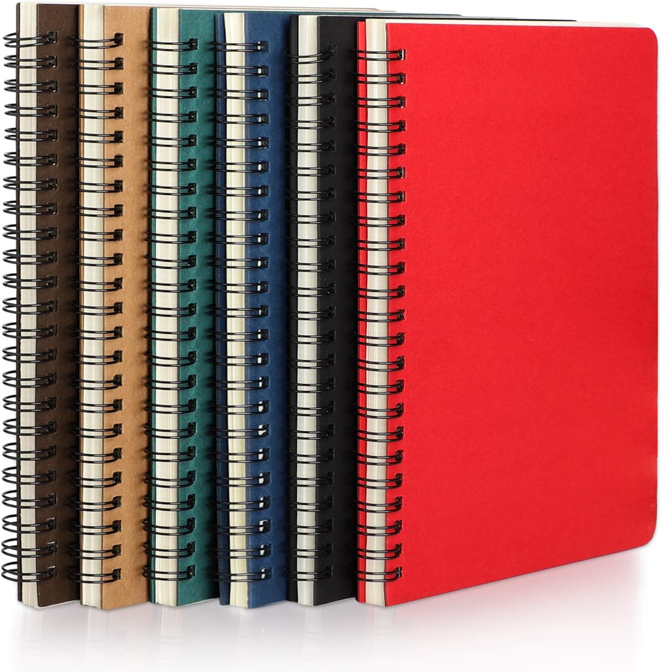 EUSOAR Spiral Lined Notebook, A5 3packs 5.5"X8.3" 120 Pages Lined Travel Notebooks Journal, Memo Notepad Sketchbook, Students College Office Business Diary Ruled Spiral Book Journal-3Colors Covers