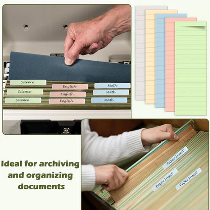 100 Pcs Hanging File Folder Paper Inserts 3-1/2 Inch Off White Blank File Tab Inserts Thick Cardstock for Hanging Folder (3.5×0.6 inch)(No Tab Included)