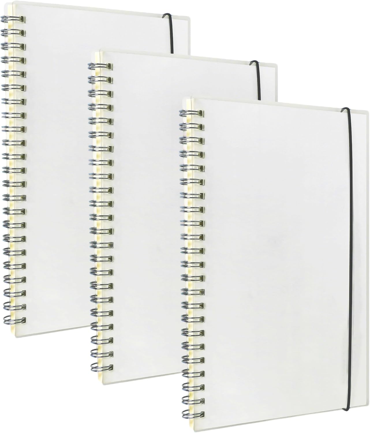 Smilo 3 Pack Spiral Notebook,A5 Graph Paper Notebook,5.7" x 8.3",80 Sheets (160 Pages),100 GSM Thick Paper,Transparent Hardcover,Journals for School,Office, Writing,Math,Engineering,Note Taking