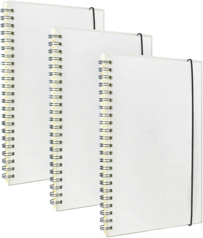 Smilo 3 Pack Spiral Notebook,A5 Graph Paper Notebook,5.7" x 8.3",80 Sheets (160 Pages),100 GSM Thick Paper,Transparent Hardcover,Journals for School,Office, Writing,Math,Engineering,Note Taking