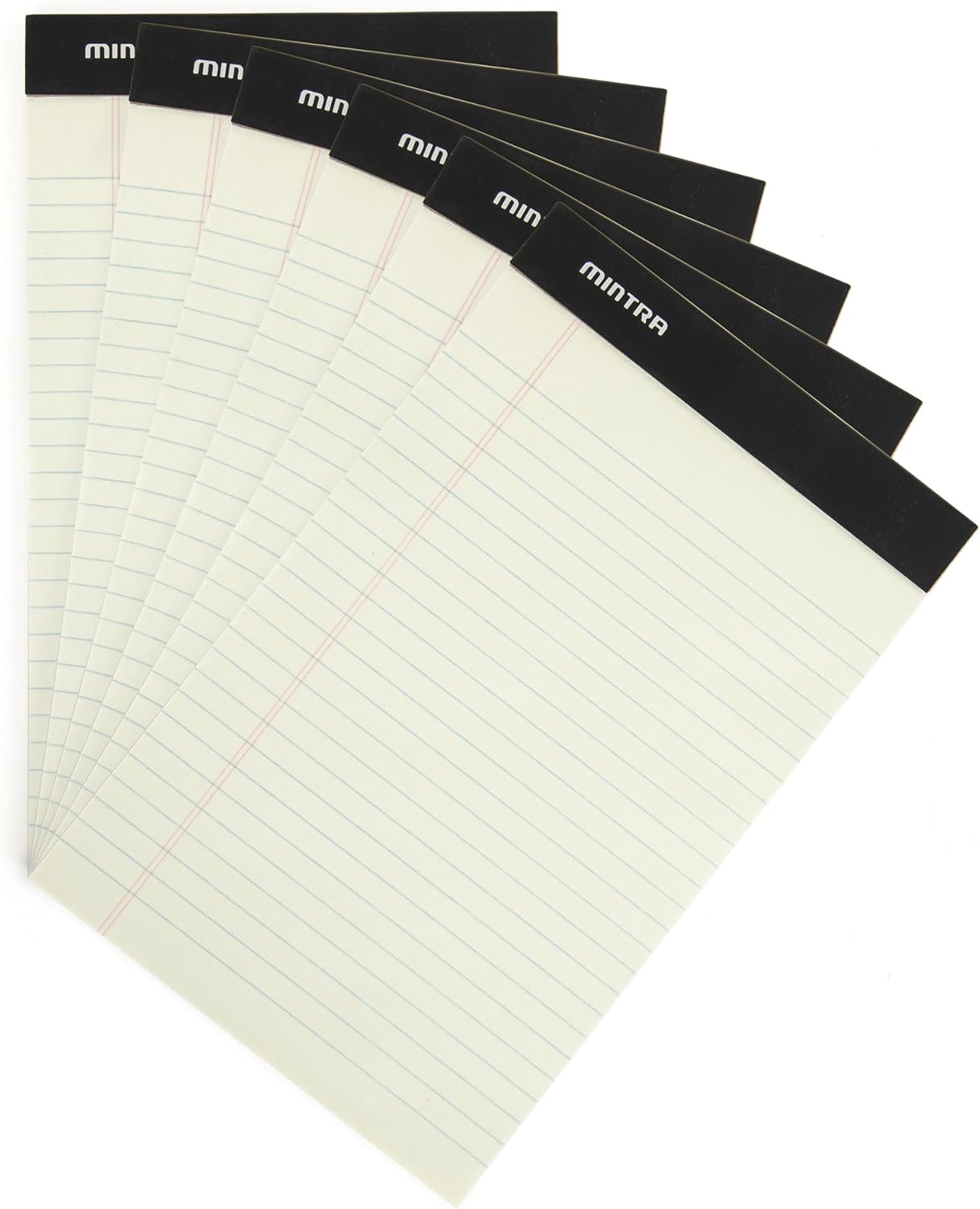 Mintra Office Colorful Legal Pads - Includes 2 Blue, 2 Pink, and, 2 Green Writing Pads, Micro Perforated Lined Sheets, Ideal for Professional & Personal Use, 5"x8" Narrow Ruled, 6 pack Basic Pastel