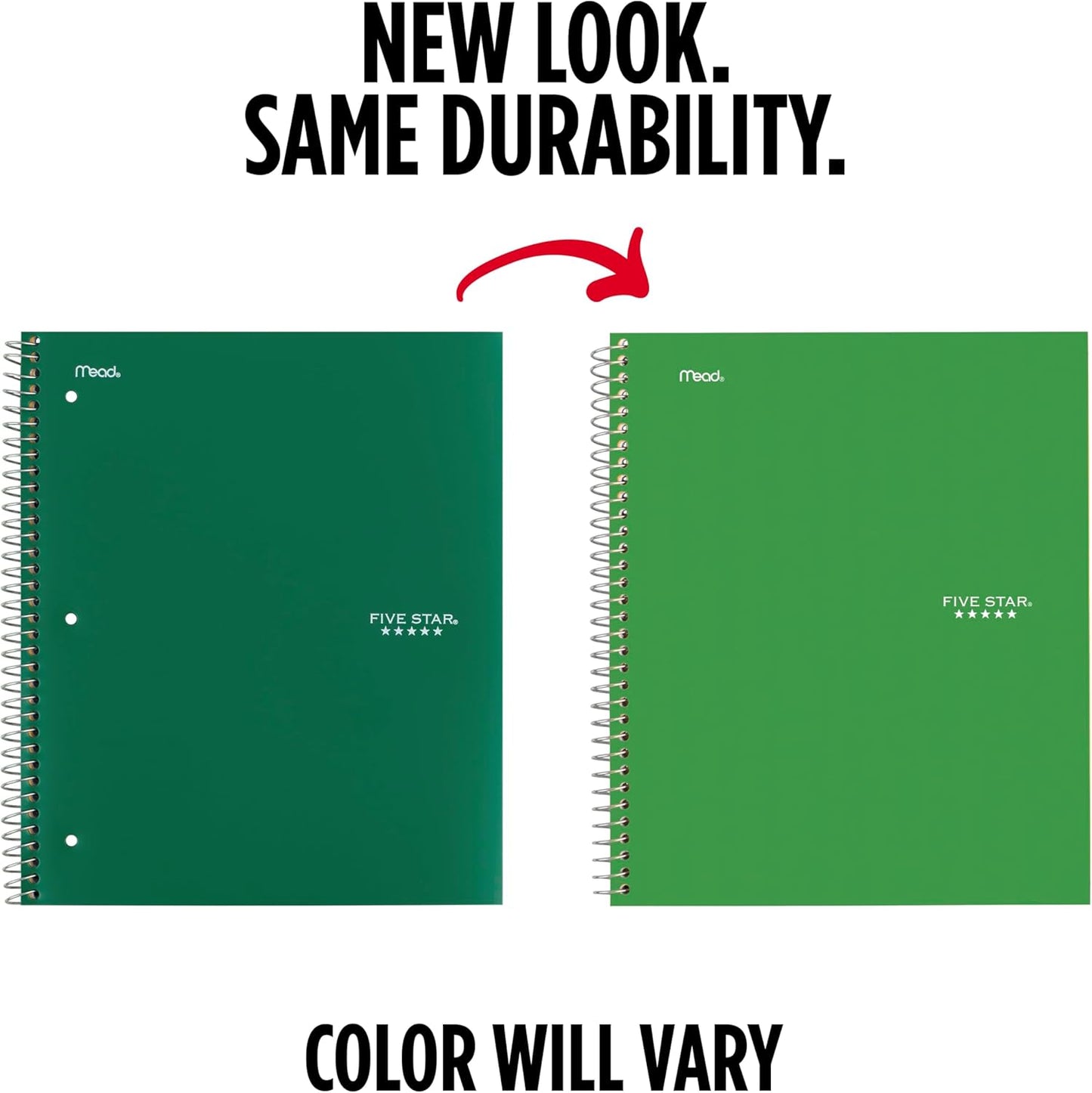Five Star Spiral Notebook + Study App, 1 Subject, Wide Ruled Paper, 8" x 10-1/2", 100 Sheets, Fights Ink Bleed, Water Resistant Cover, Tidewater Blue (72875)