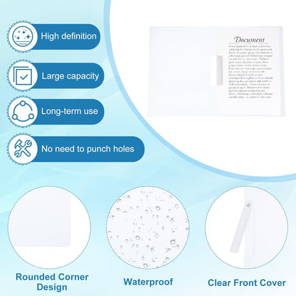PATIKIL Report Covers, 10 Pcs Plastic Clear Report Folder Cover with Swing Clip A4 Size Professional Presentation Folders for File Resume Document Organizer, Pink