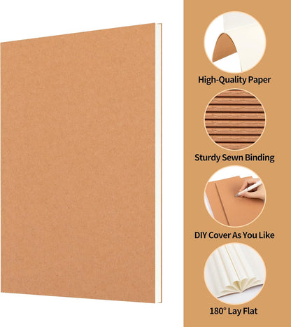 24 Pack A5 Ruled Lined Kraft Notebooks Bulk, Journaling Notebooks, A5 Lined College Ruled Notebook, 8.3x5.5 Inches 60 Pages Travel Journal Notebooks Set for Work, School, Student, Kids, Writing