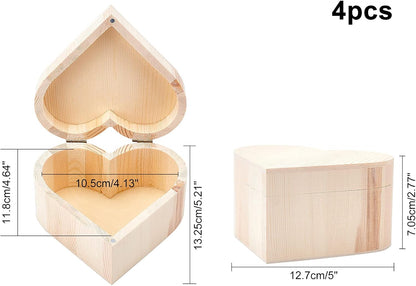 OLYCRAFT Unfinished Wood Box Jewelry Box Unfinished Wooden Artist Tool And Brush Storage Box Wood Pencil Box Small Case with Locking Clasp for Crafting Valentine's Day Easter Decoration