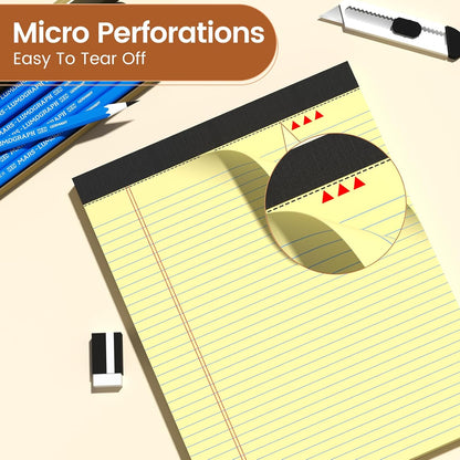 Legal Pads 8.5 X11, Narrow Ruled Notepads, 2 Pack, 50 Sheet/Pad, White Legal Pads, Tear Off Notepad, Perforated Writing Pad, Notebook Paper College Ruled, Notepads for Office Home School, Notepad