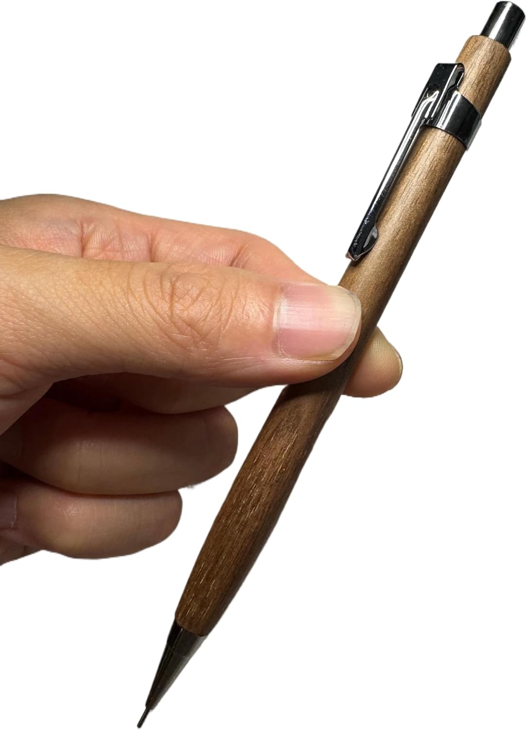 Spiral Grain Wooden Mechanical Pencils -Unique Colors Airplane Aluminum Core Artist's Drawing Pencil Comes with Gift Box (Walnut)