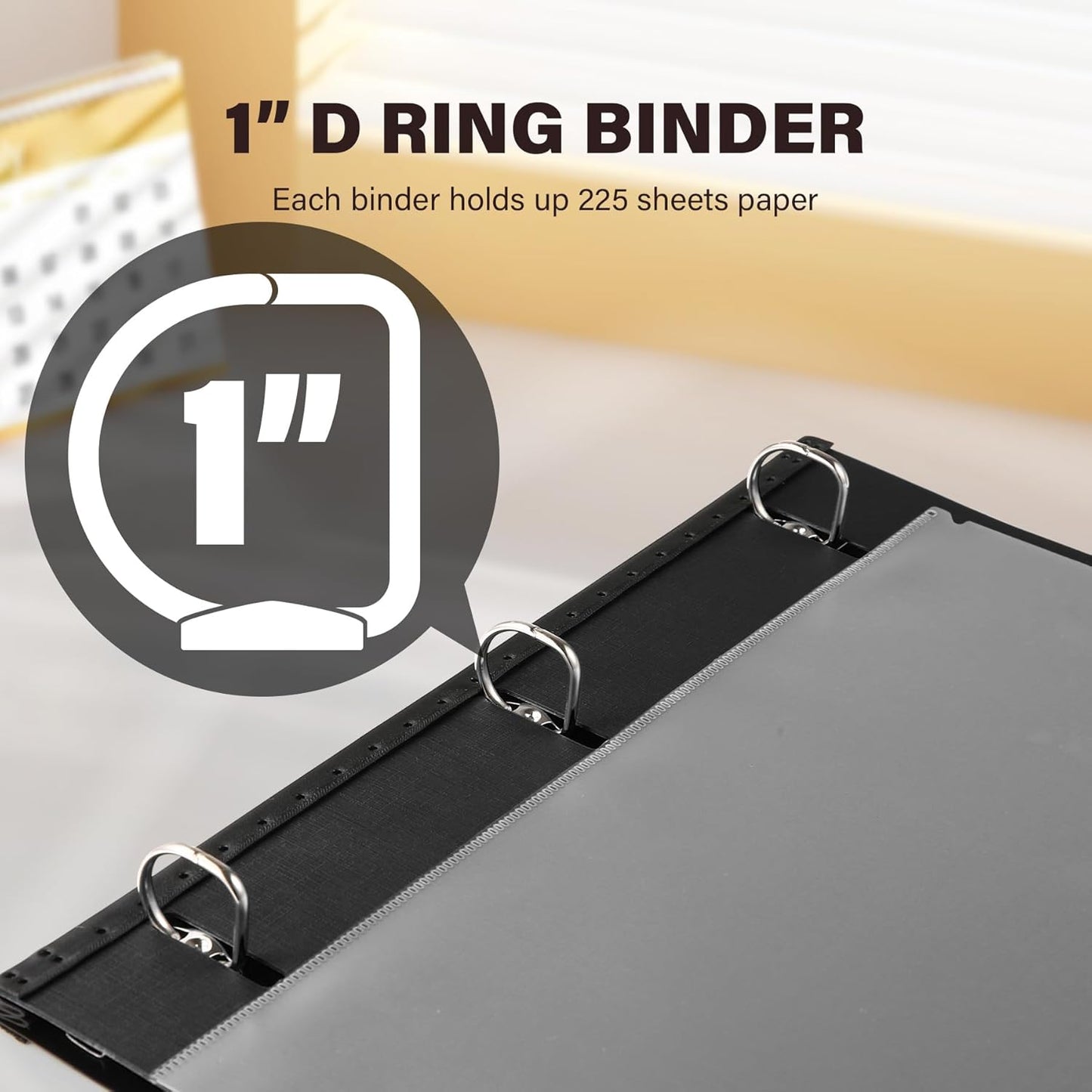 Telescoping 3 Ring Binder-4PCS, Flexible Binder with Elastic Rubble Spine+3 Round Rings, Flat Writing Binder, 4 Bright Colors