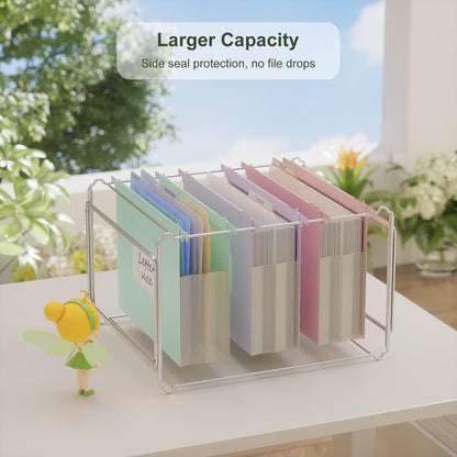 Extra Capacity Hanging File Folders, 3.15" Reinforced Wheat Straw Expanding Hanging Folder Letter Size, Heavy Duty for Filing Cabinets, File Organizer for Office & Home-Sky Blue-3 Packs
