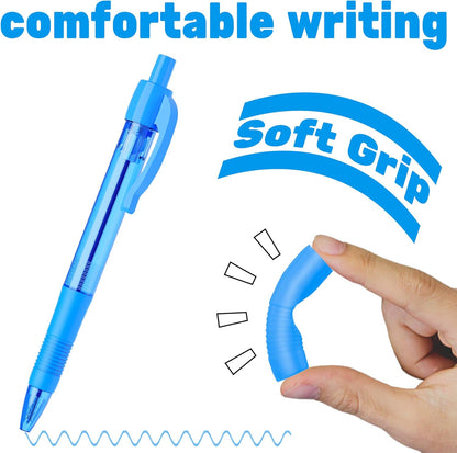 deegtran Pens Bulk, 30 Pack No Bleed Black Ink Click Pens with Soft Grip, Wholesale Retractable Ballpoint Pens for Office School, Medium Point Smooth 1.0MM