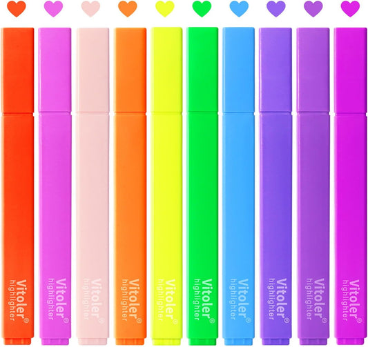 10 Packs Highlighters, Pastel Highlighters Set, Assorted Color Highlighter, Chisel Tip Bible Highlighter for Office Supplies