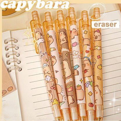 MOZXIRZ 4 Pcs Cute Mechanical Pencils with Top Eraser 0.5mm Cartoon Space Mechanical Pencil School Pencil for Women (6pcs Space)