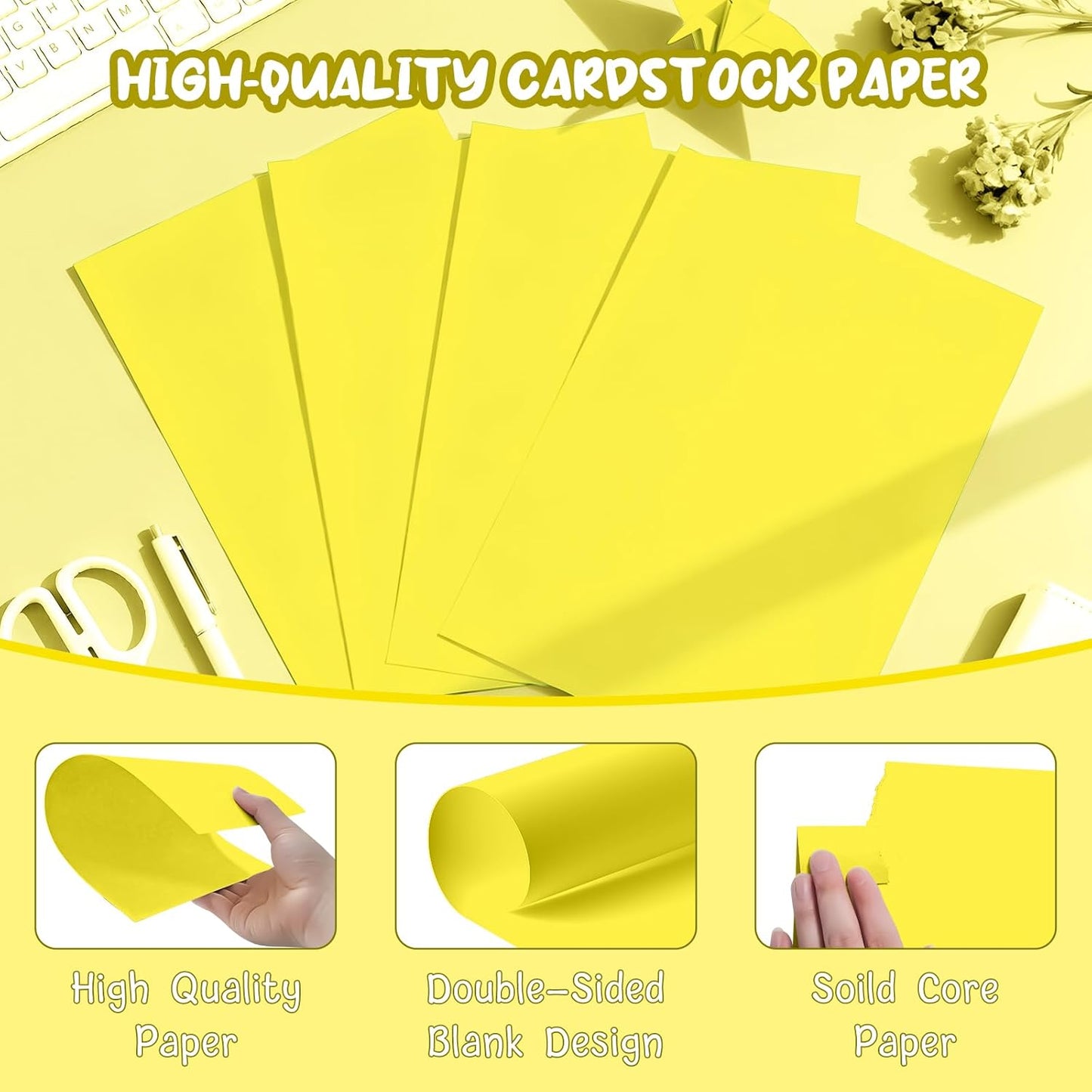 40 Sheets Cream Cardstock Paper 8.5 x 11, Ivory Cardstock Printer Paper 8.5x11, Off White Card Stock Paper 8.5 x 11, 200 GSM Construction Paper for DIY Cards, Greeting Cards, Wedding Invitations