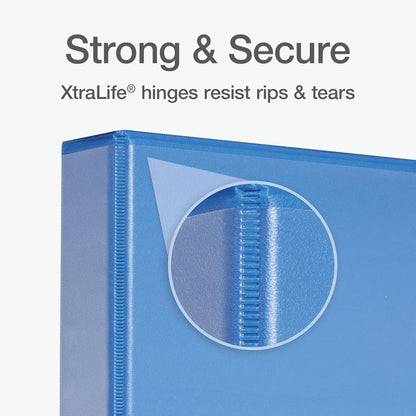 Oxford Ring Binders, 1.5" Round Ring Binders, View Binder, Covers on 3 Sides, XtraLife Hinge, Non-Stick, PVC-Free, White, 350 Sheet Capacity (1002547)