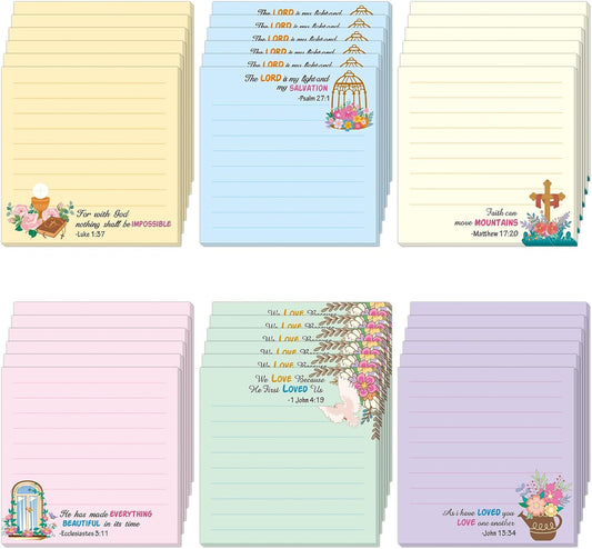 30 Pcs Bible Sticky Notes Christian Note Pads Religious Bible Notepads Inspirational Memo Notes for Inspirational Gifts Message Reminder Lists Schedules Studying Office School Supplies