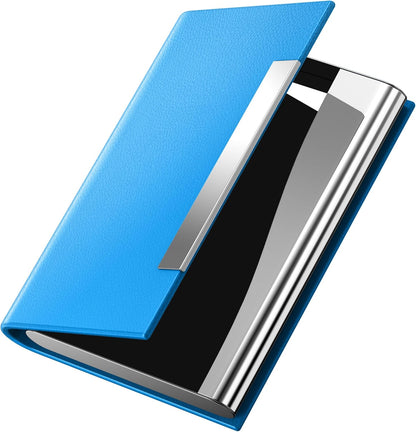 Padike Business Card Holder/ Case Professional PU Leather & Stainless Steel Multi Wallet Credit Card ID Case/Holder for Men & Women. (Black)