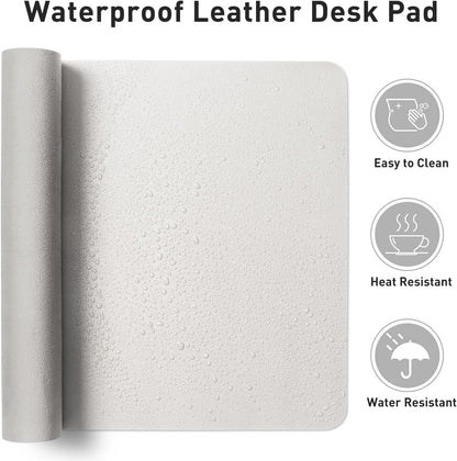 Aothia Leather Desk Pad Protector, Mouse Pad, Office Desk Mat, Non-Slip PU Leather Desk Blotter, Laptop Desk Pad, Waterproof Desk Writing Pad for Office and Home (Black,36" x 17") - Colors B
