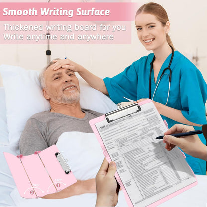 Nursing Clipboard Foldable Clipboard Medical: Edition Cheat Sheets Aluminum 3 Layers Foldable Clipboards Nursing Pocket Size Profile Clip Nurse Clipboards Notepad for Nurses Students and Doctors