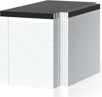 12 Pack Legal Pads 8.5 x 11 College Ruled 600 Sheets Note Pads 8.5 x 11 Inch Notepads Perforated Writing Pads 8.5 x 11 Pads of Paper Lined White Paper, 50 Sheets per Notepad for Home, Office, School