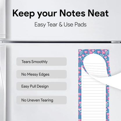 8 Magnetic Notepads – Notepads for Grocery List, Shopping List, To-Do List, Reminders -Strong Magnetic Back- Memo Notepad with Realistic Fruit Designs | 25 Sheets per Pad 7.5 x 3.5 inch (8 Pack)