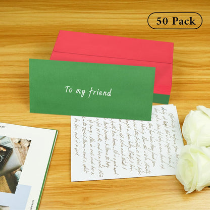 50 Pack #10 Business Envelopes, Sage Green Standard Envelopes Self Seal, Letter Size Mailing Envelopes for Checks Letters Invoices Statements Birthday Graduation Wedding, 4 1/8 x 9 1/2 Inch