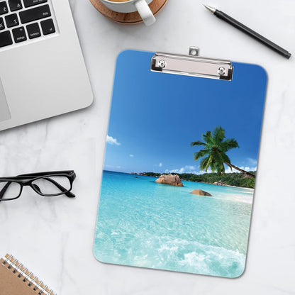 Hongri Plastic Cute Clipboard, Letter Size for Students, Teacher, Woman and Kids, Low Profile Clip, Decorative Pattern, Size 9 x 12.5 in, Dream Marble