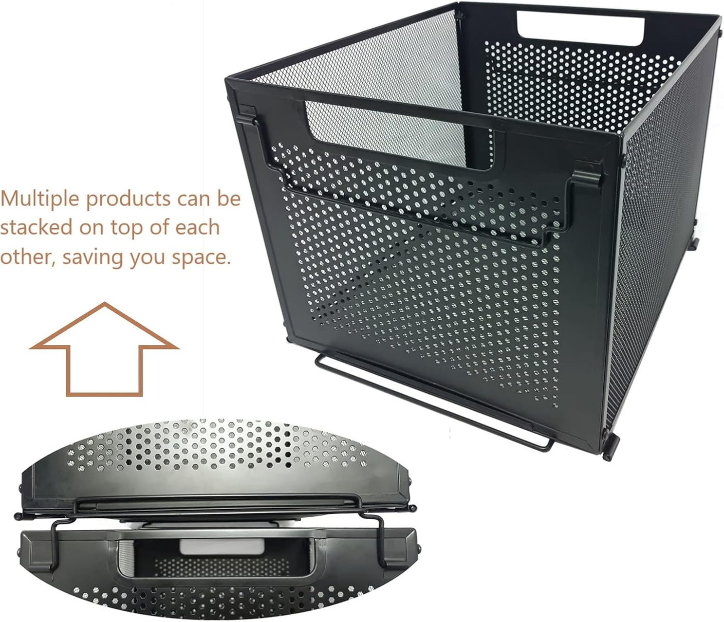 SETTFRFE Letter Size Metal Mesh Hanging File Folder Organizer Crate Basket, Black