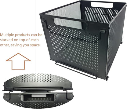 SETTFRFE Letter Size Metal Mesh Hanging File Folder Organizer Crate Basket, Black
