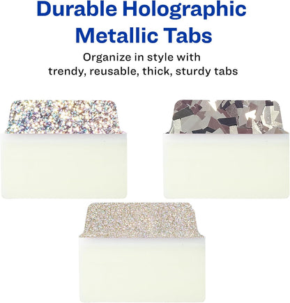 Avery Multiuse Ultra Tabs, 2" x 1.5", 2-Side Writable, Assorted Pastel Dots, 24 Repositionable Tabs (74773)