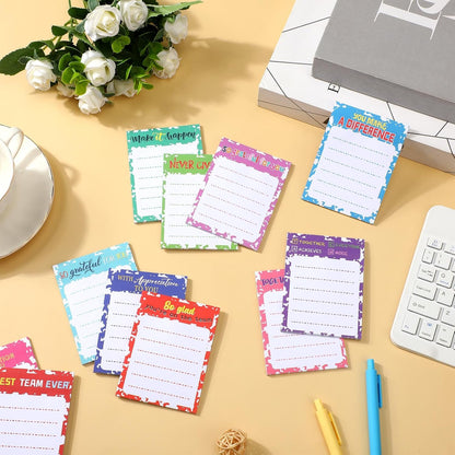 Yinder 24 Pack Inspirational Sticky Notes Motivational Notepads Appreciation Sticky Notes Funny Memo Pads Positive Note Bulk 3 x 4 Gift for Women Nurse Teacher Office Supplies(Black,Inspirational)