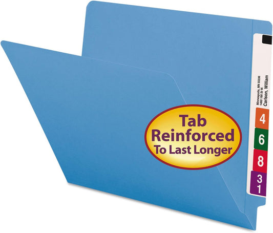 Smead End Tab File Folder, Shelf-Master Reinforced Straight-Cut Tab, Letter Size, Green, 100 per Box (25110)
