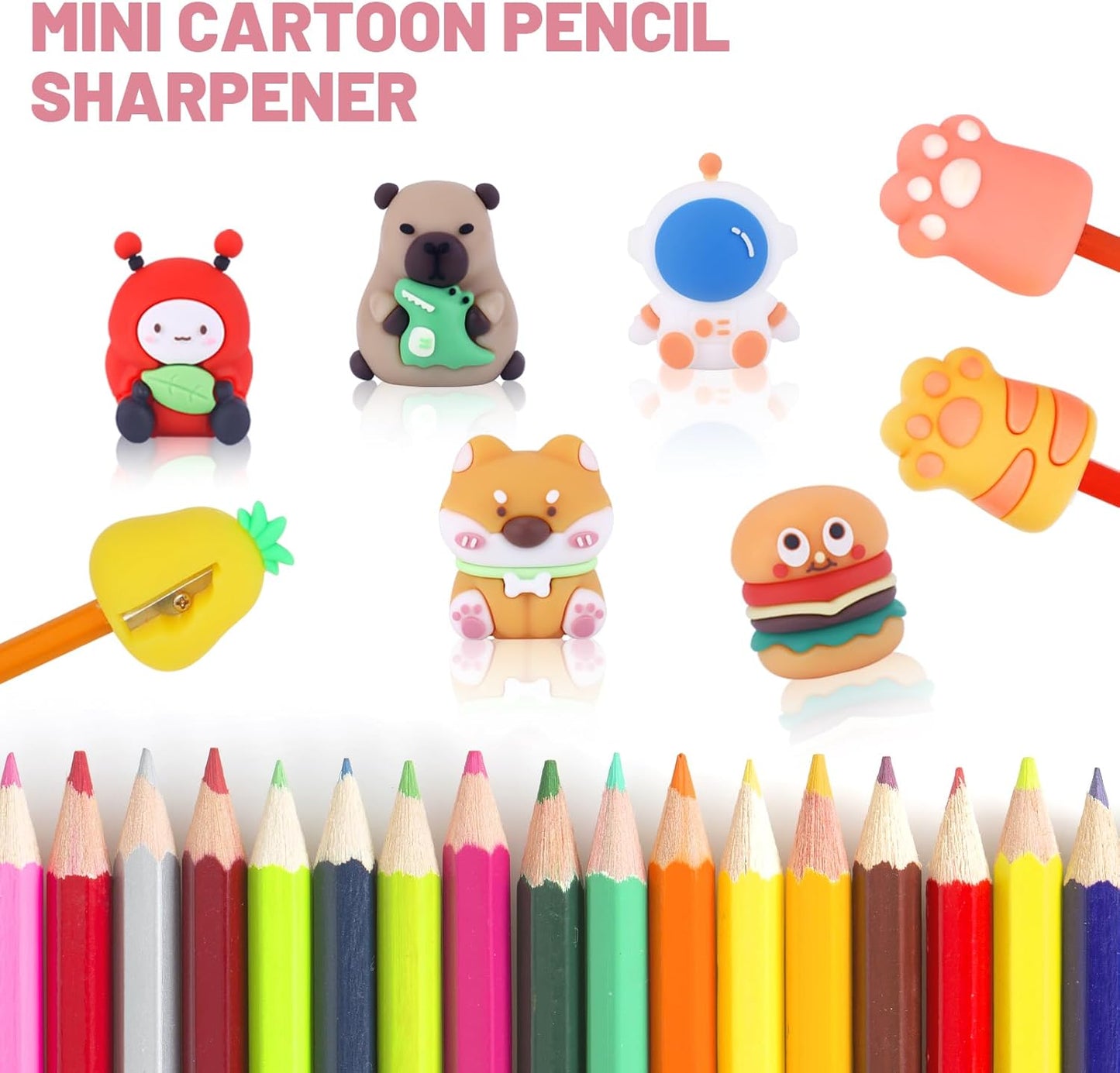 30 Pcs Pencil Sharpener Bulk, Kids Pencil Sharpeners, Handheld Manual Cute Pencil Sharpeners Bulk for Kids, Kawaii School Supplies Stationary for Students Classroom Office