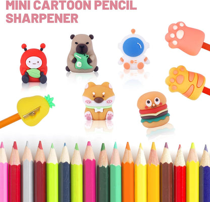 30 Pcs Pencil Sharpener Bulk, Kids Pencil Sharpeners, Handheld Manual Cute Pencil Sharpeners Bulk for Kids, Kawaii School Supplies Stationary for Students Classroom Office