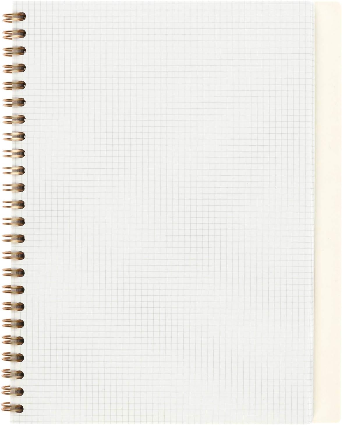 Maruman Septcouleur Grid Notebook- A5, 8.35" x 6.22", 100 Sheets / 200 Pages, 3mm Graph Paper Journal, Durable Rose Gold Wire-bound Spiral, Water Resistant Cover, Spicy Coral Pink, Made in Japan