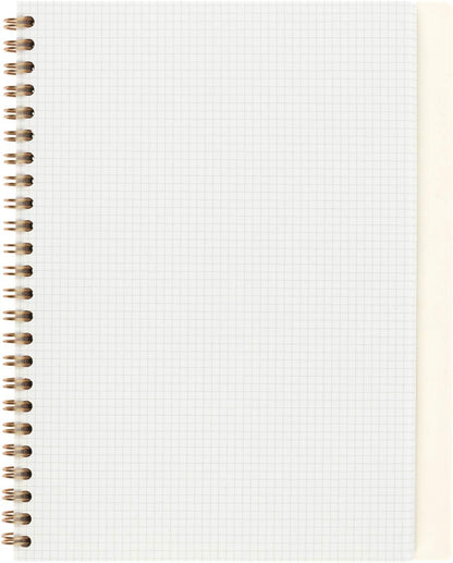 Maruman Septcouleur Grid Notebook- A5, 8.35" x 6.22", 100 Sheets / 200 Pages, 3mm Graph Paper Journal, Durable Rose Gold Wire-bound Spiral, Water Resistant Cover, Spicy Coral Pink, Made in Japan