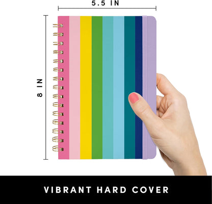 PAPERAGE Lined Spiral Journal Notebook, (Black), 160 Pages, Hardcover Journal for Women & Men, Medium 5.5 in x 8 in - 100 GSM, Thick Paper, Spiral Notebook for Work, School & Journaling