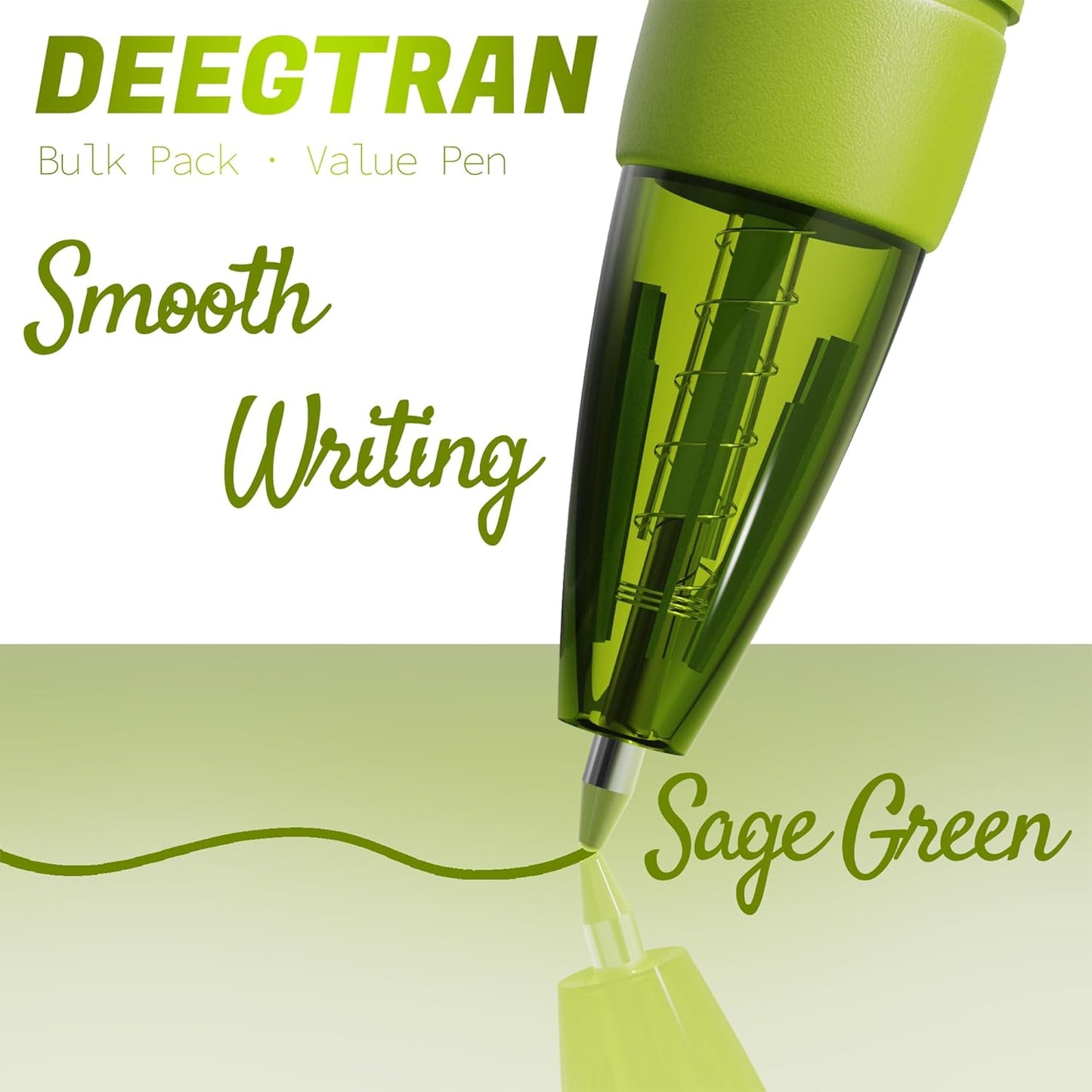 deegtran Pens Bulk, 30 Pack No Bleed Black Ink Click Pens with Soft Grip, Wholesale Retractable Ballpoint Pens for Office School, Medium Point Smooth 1.0MM