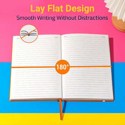 CAGIE Lined Journal for Men Women, Tree Growth Ring Leather Bound Journal Notebook, 256 Pages 100 GSM Journals for Writing, A5 Hardcover Journaling Notebooks for Work, Note Taking
