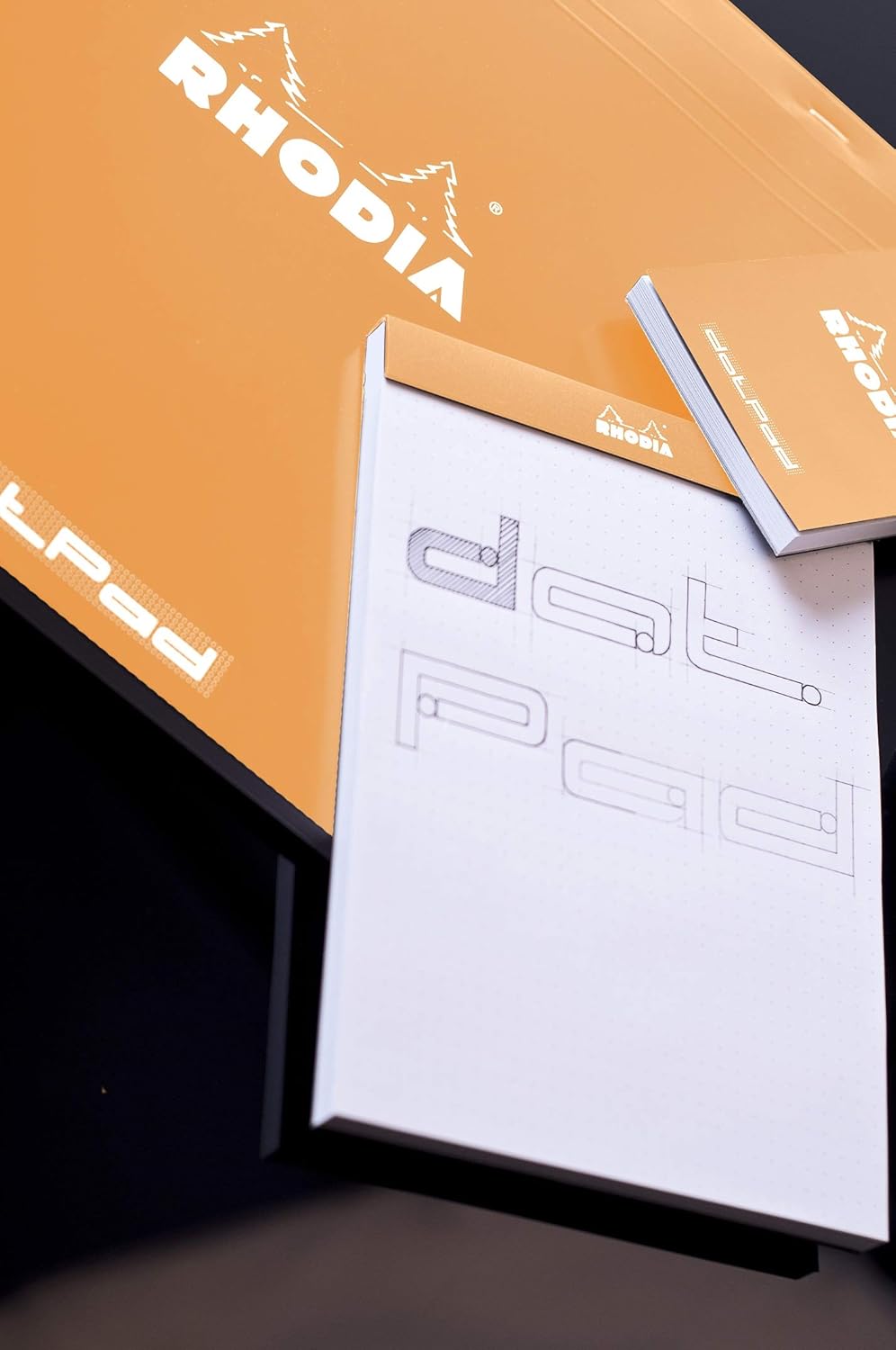 Rhodia Head Stapled Pad, No16 A5, Dot - Black