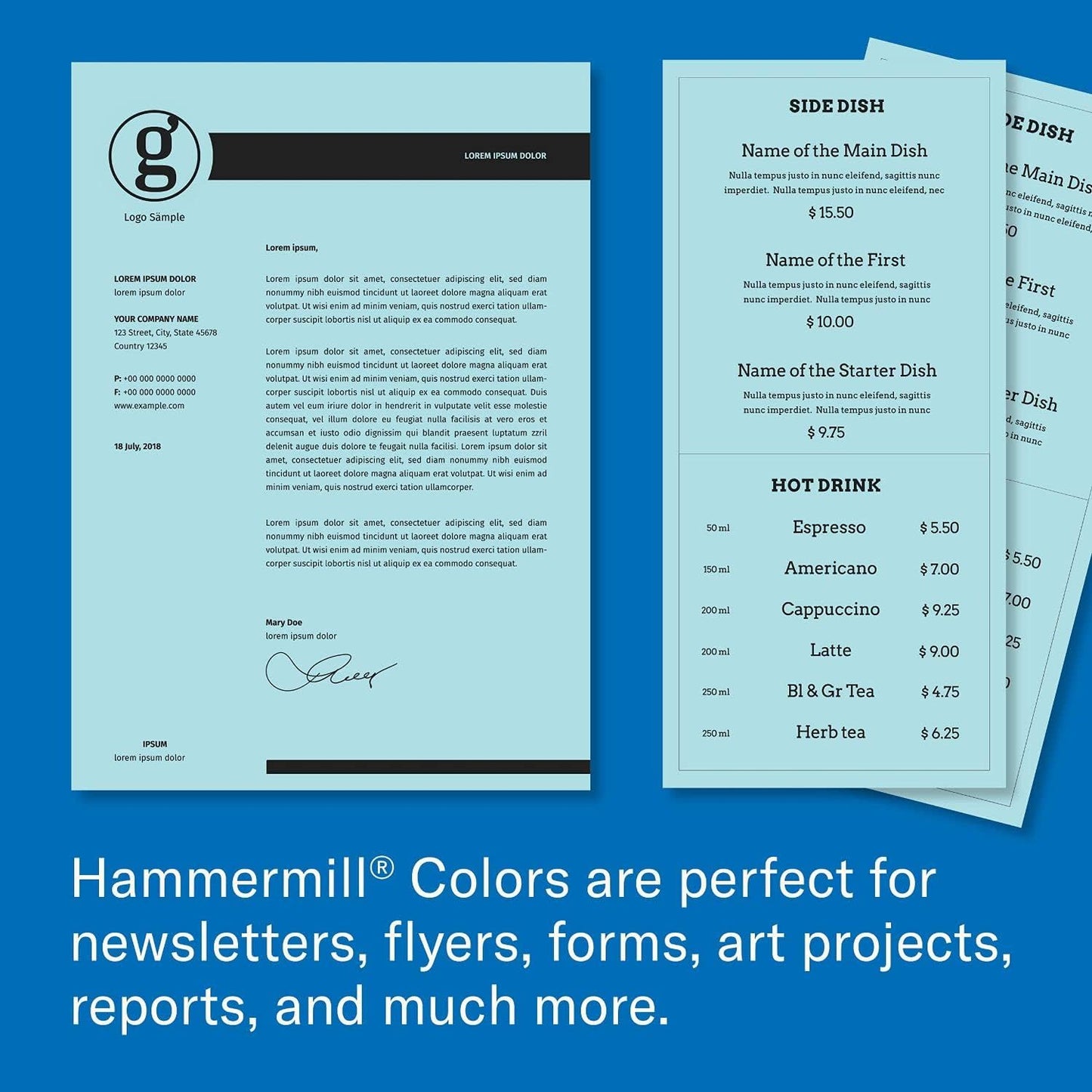 Hammermill Colored Paper, 20lb Pink Printer Paper, 8-1/2 x 11- 1 Ream (500 Sheets) - Made in the USA, Pastel Paper, 103382R