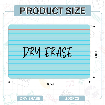 Harloon 100 Pcs Dry Erase Index Cards 3 x 5 Inch Laminated Reusable Dry Erase Note Cards Sheets for Office to Do List(White)