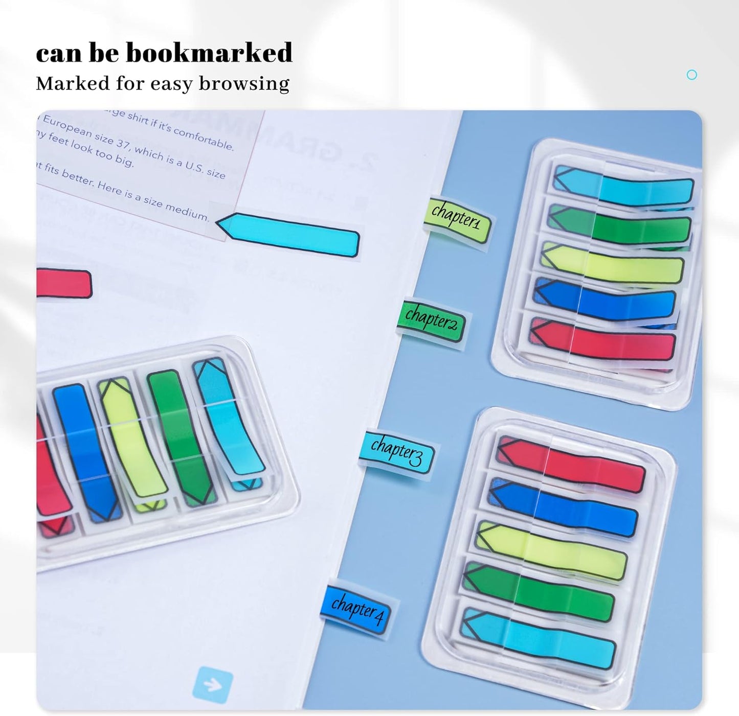 Ericter 1200 Pcs Sticky Tabs Page Markers Sticky Index Tabs, Arrow Flag Tabs - 10 Primary Color Tabs Page Flag Markers Bookmarks Book Tabs for Annotating Books