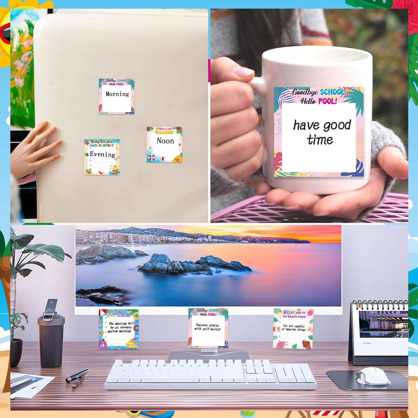 Inspirational Sticky Notes Gifts - 9 Pack Funny Positive Quotes Notepads 3x3 Inches, Fun Motivational Self-Adhesive Memo Pads Office Study Supplies for Friends Coworkers (450 Sheets)