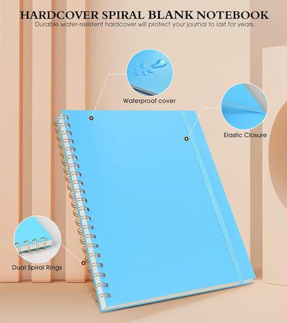 Spiral Notebook Journal 8.5” x 11”, A4 Large Pink Notebooks for Women Men, College Ruled Lined Journal, 100 GSM Paper, Plastic Hardcover Spiral Bound Journals for Work School Note Taking Business