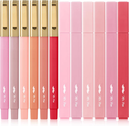 Mr. Pen- Aesthetic Highlighters and Ballpoint Pens No Bleed, 12 Pack, Pastel Colors, Bible Highlighters and Pens No Bleed, Fast Dry and No Smear for Bible Journaling, Planner, School Supplies