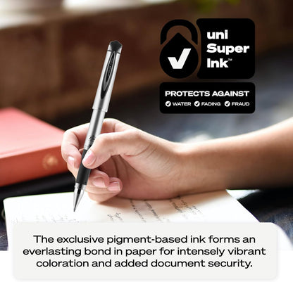 uniball 207 Plus+ Retractable Gel Pens, Medium Point (0.7mm), Black, 4 Pack