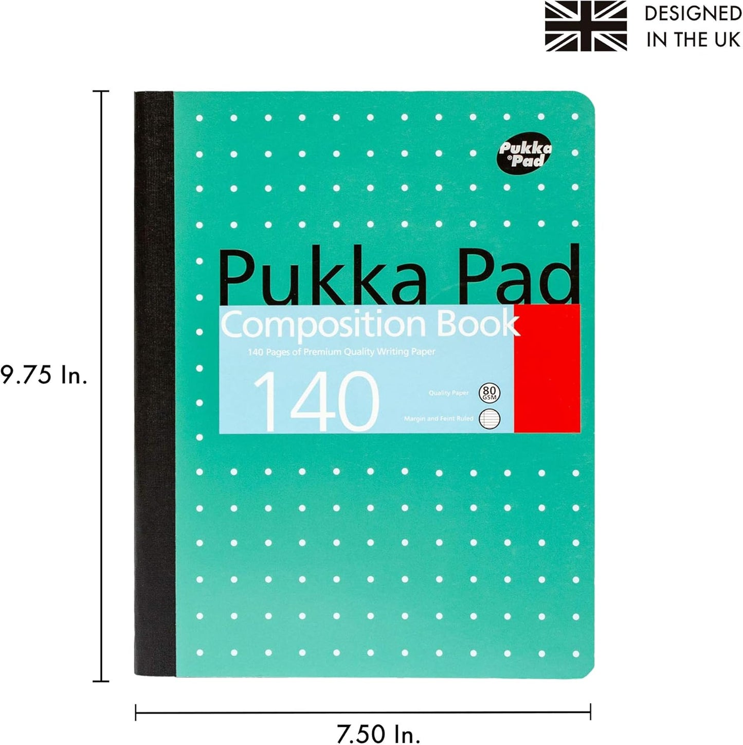 Pukka Pad, Composition Notebooks - 3 Pack of Journals Featuring 140 Pages of College Ruled 80GSM Paper with Sturdy Cover Stock - 9.75 x 7.5in - Bloom