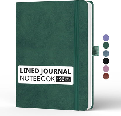 Blank Journal Notebook, A5, 192 Pages 100 GSM Thick Sketch Book for Women Men, Hardcover Leather Unlined Journaling for Work, Notebooks for Writing, 5.8 inches x 8.5 inches (Black)