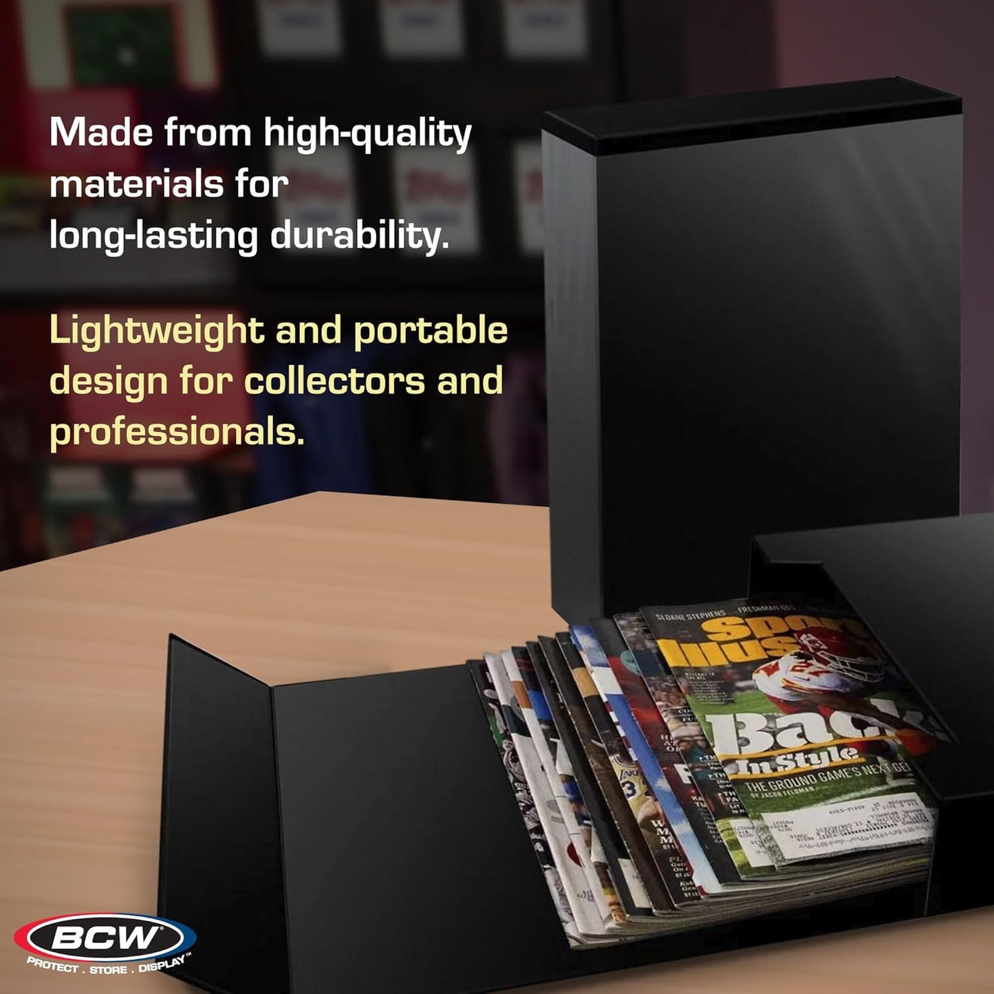 BCW Magazine File Holder - Black | Holds up to 20 Magazines | Magnetic Closure | Magazine Storage Box Holder | Magazine Box Ideal Organizer for Collectors and Storage Solution for Loose Magazines