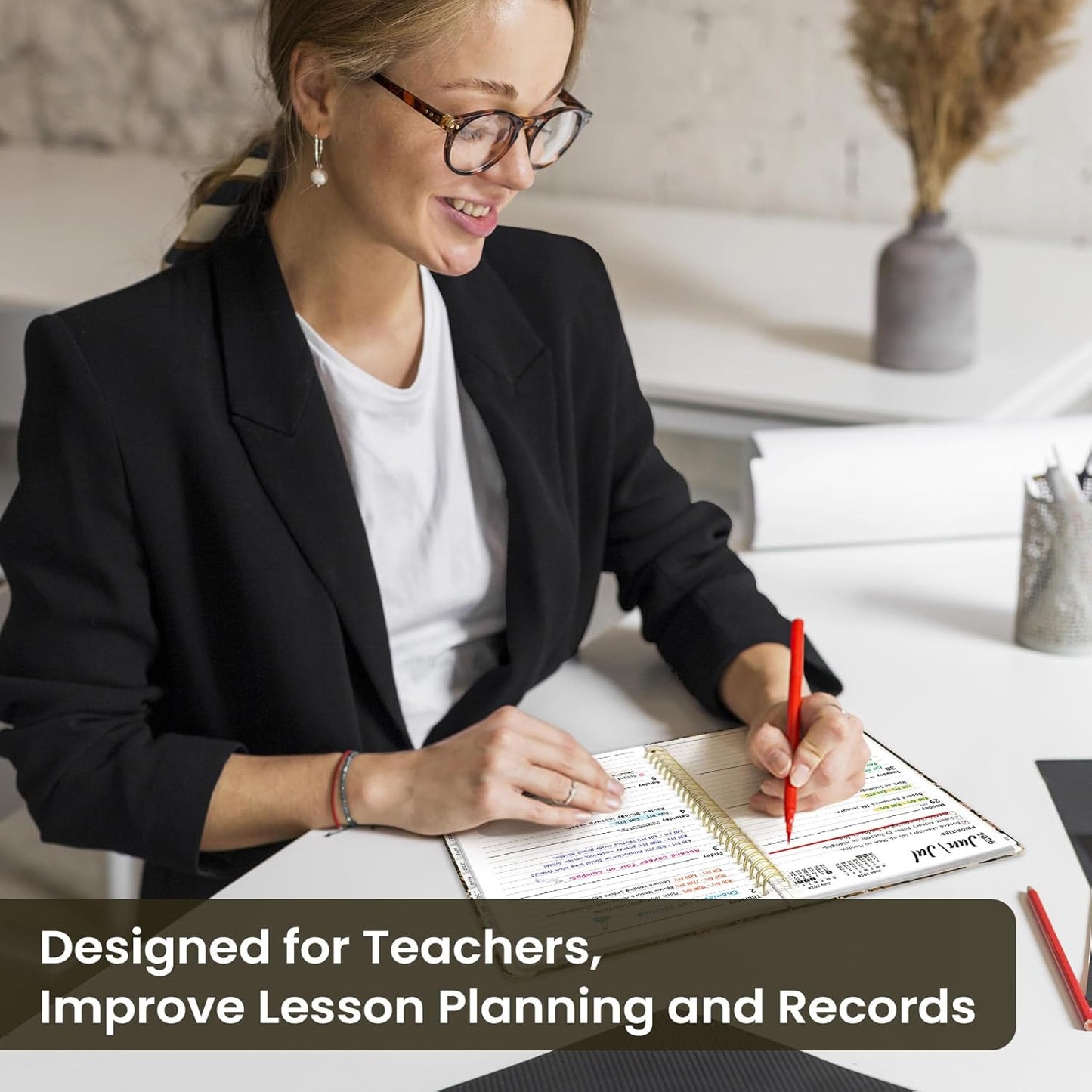 Planner 2026-2027, Academic Year Monthly and Weekly Calendar Planner, Jul 2026 - Jun 2027, Hardcover Teacher Student Planning Agenda book with Tabs, Perfect for School Office Supplies, 6.3" x 8.5" - Wildflowers